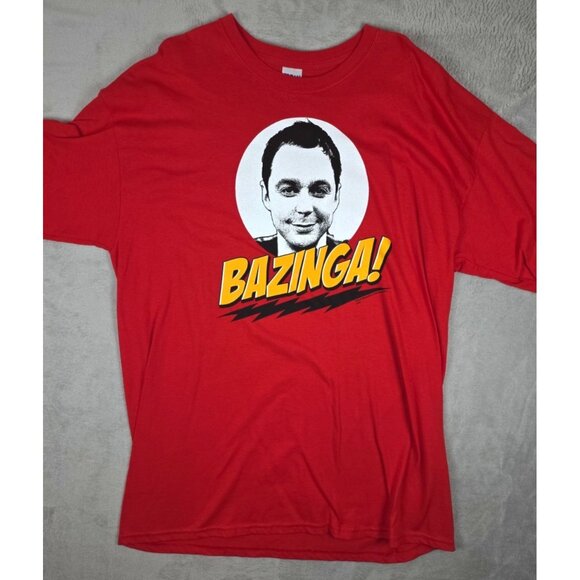 Bazinga Big Bang Theory TV Show Sheldon Cooper  T-Shirt Size 2XL Tall Gildan - Picture 1 of 9